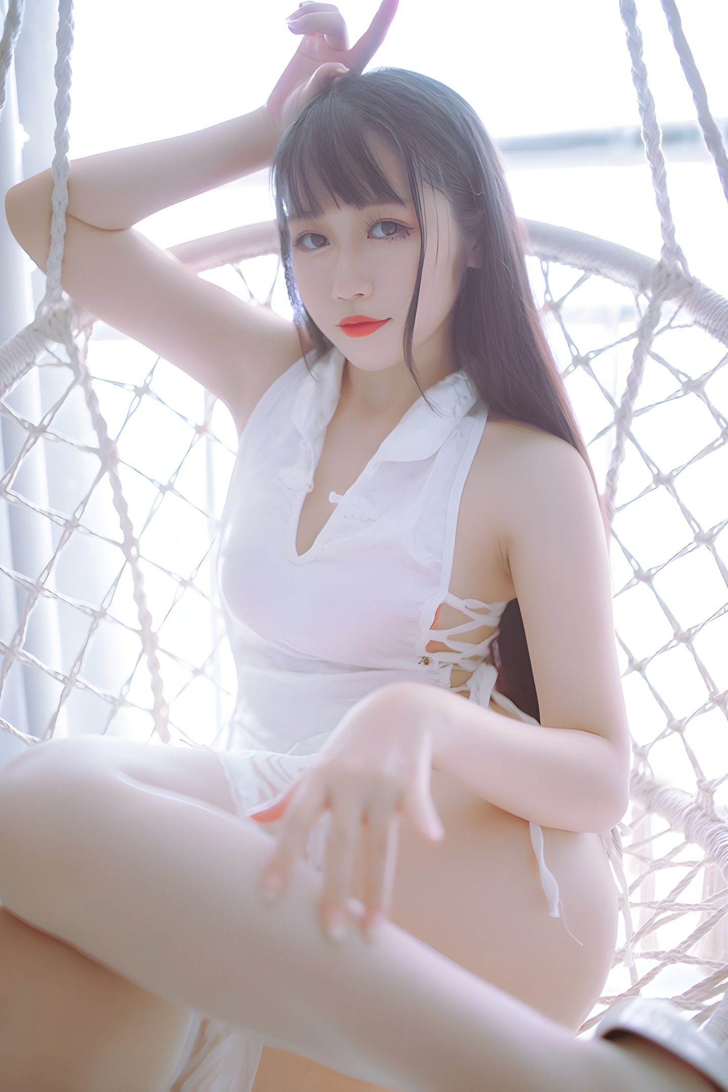抖娘与不呆猫：黑白旗袍与丝袜的极致诱惑